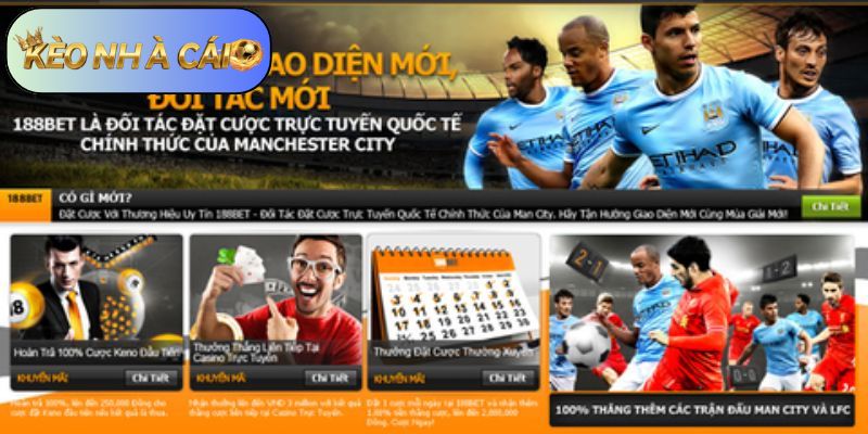 Trang kèo nhà cái 188BET với tỷ lệ cược cao